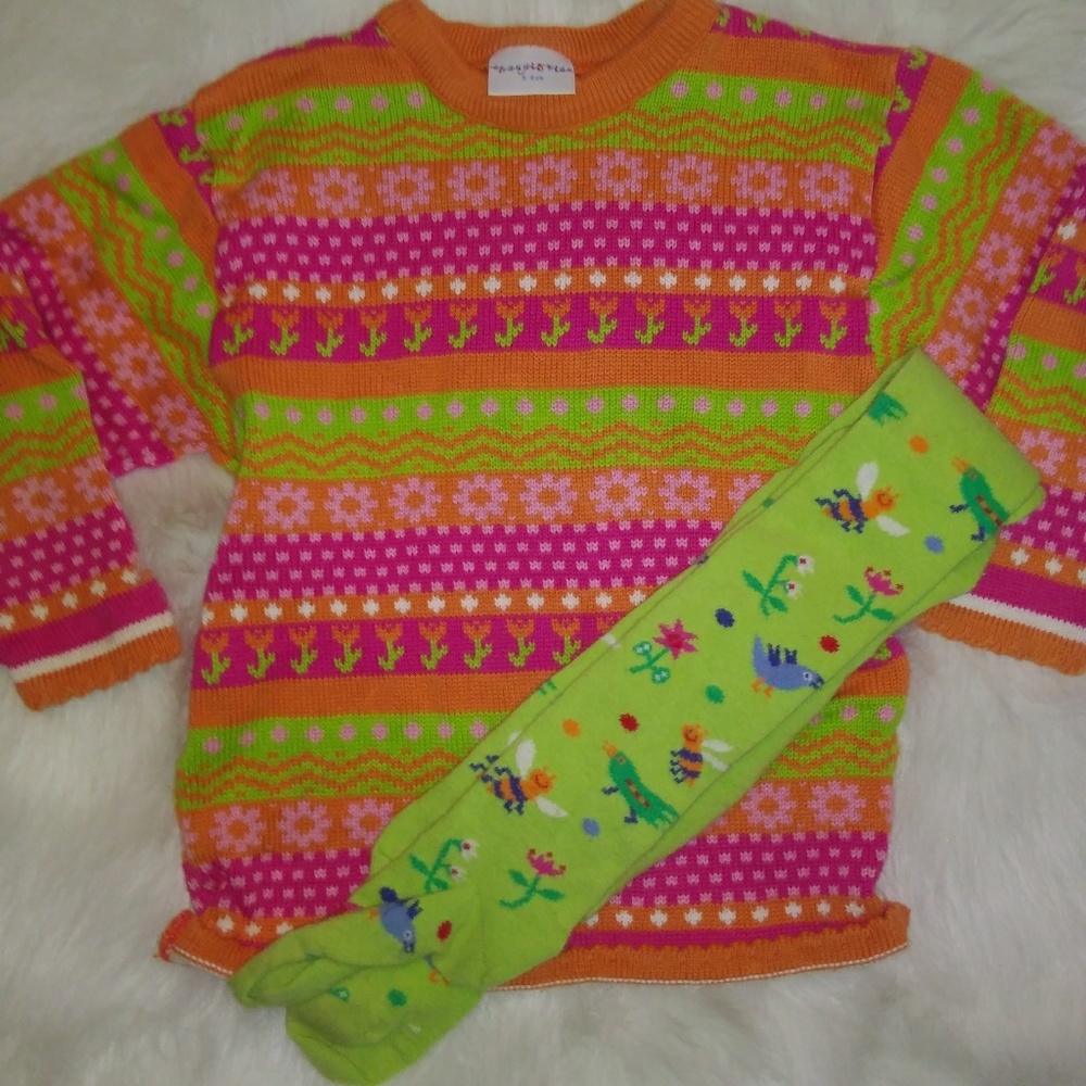 Danish Boutique Tunic Sweater & Matching Tights
